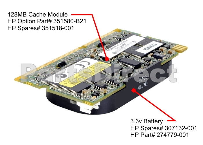 351580-B21 HP 128 МБ, кэш-накопитель с питанием от батареи
